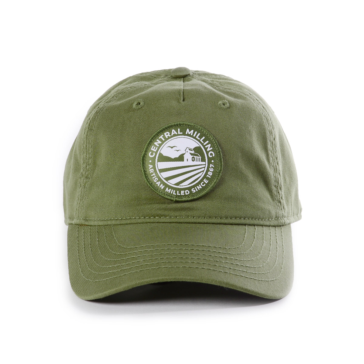 LL7 - Pea Green Dad Hat Brown/Antique – Patches Of Upcycling