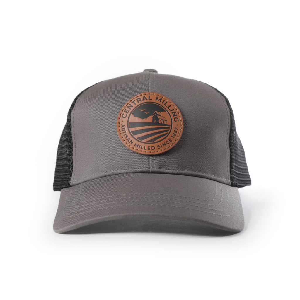 Eco Trucker Leather Patch Hat - Black & Gray // Central Milling // Headware